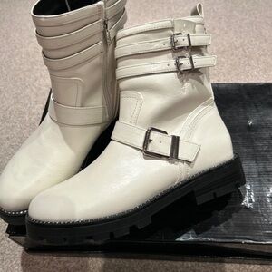 River Island White Combat Boots